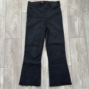 Spanx Black Flare Jean Pants with Raw/distressed Hem. Size M